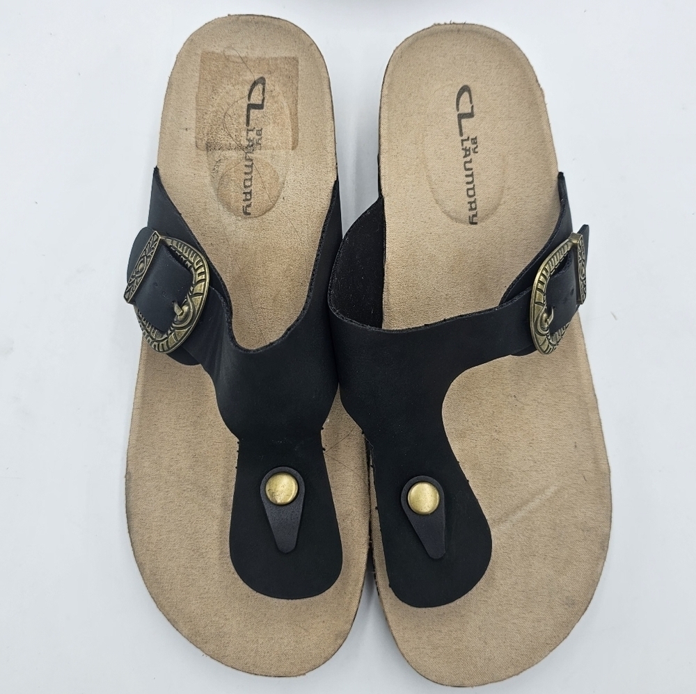 🆕️CL by Laundry Black Cork Wedge Sandals – Size 41 - Picture 8 of 8